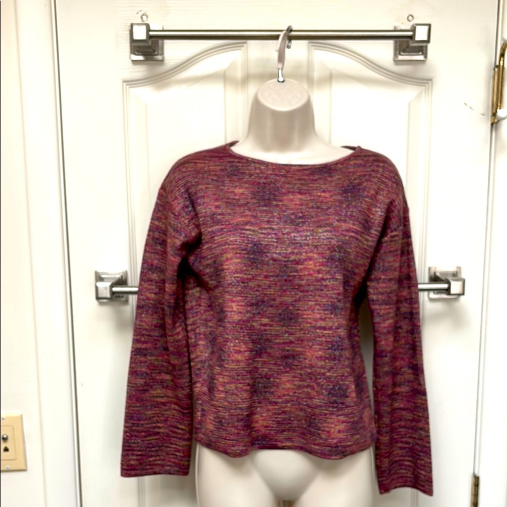 Banana Republic Multicolor Metallic Crop Sweater XS Pullover